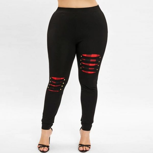 Plus Size Distressed Leggings For Women