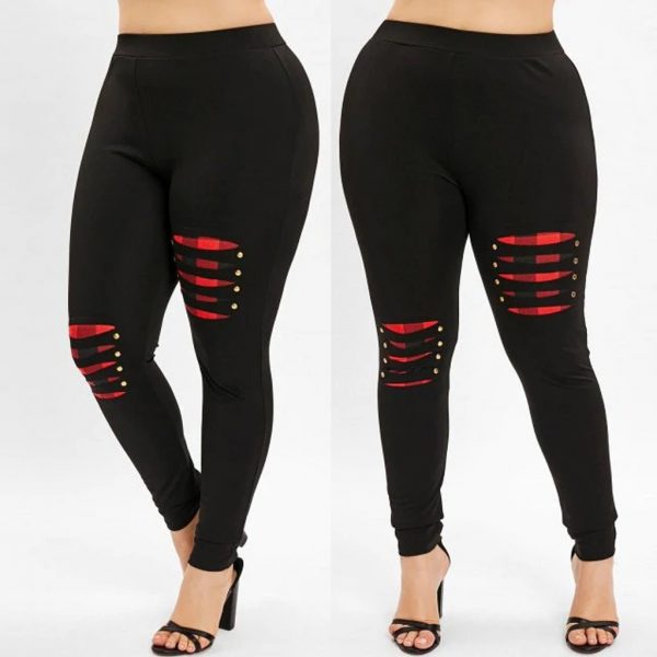 Plus Sized Leggings For Women Distressed Black
