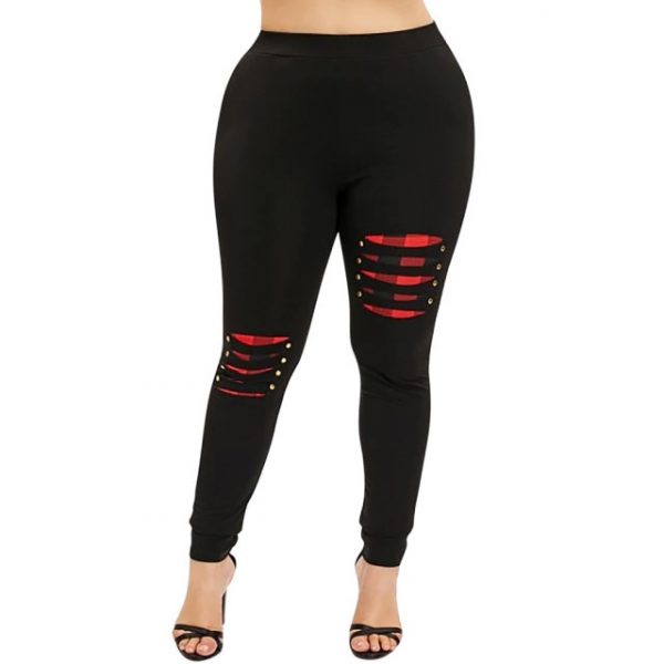 Plus Size Distressed Leggings
