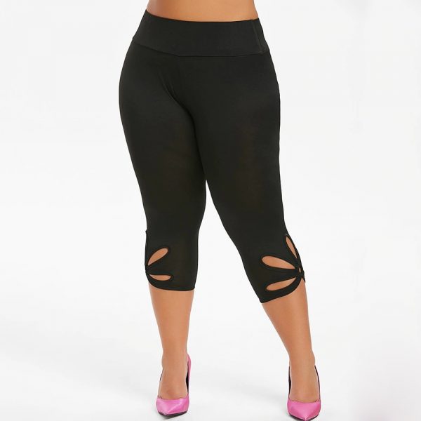 Plus Size Capri Leggings Black