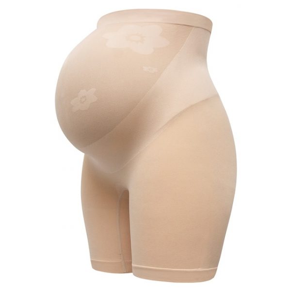 Beige Maternity Compression Short Leggings