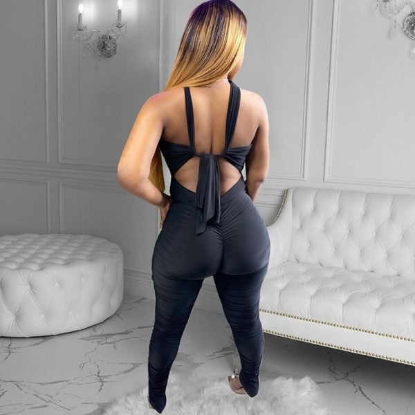 Sexy Formal Jumpsuit Black Backless