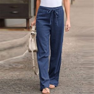 Blue Linen Joggers